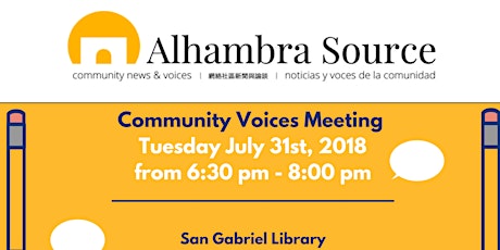 Community Voices Meeting 7.31.18 primary image