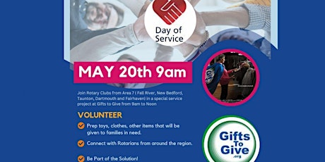 May 20th Area 7 Rotarian Service Day at Gifts to Give!