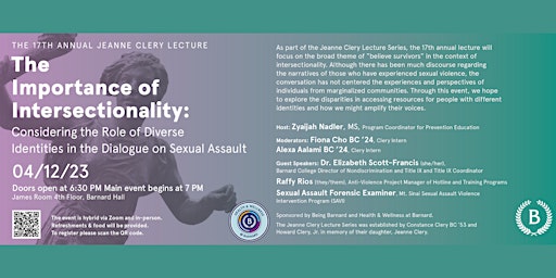 17th Annual Clery Lecture Series: The Importance of Intersectionality &SAAM