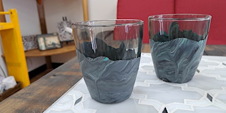 Acrylic Paint Pour Wine Glasses