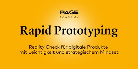 PAGE Webinar »Rapid Prototyping« mit Daniel Kränz