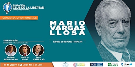Image principale de Homenaje a Mario Vargas Llosa, sábado 25 de marzo, 18 hs