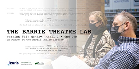 Barrie Theatre Lab #63 - IN-PERSON!