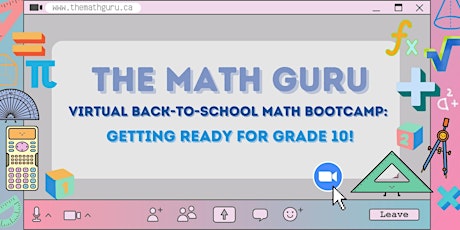 VIRTUAL Back-to-School Math Bootcamp: Get Ready for Grade 10! primary image