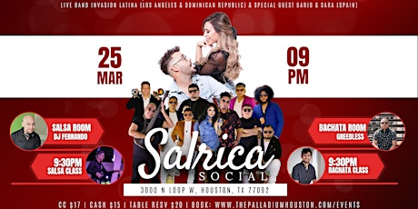 The Salrica Salsa & Bachata Social feat LIVE SALSA BAND & Dario & Sara primary image