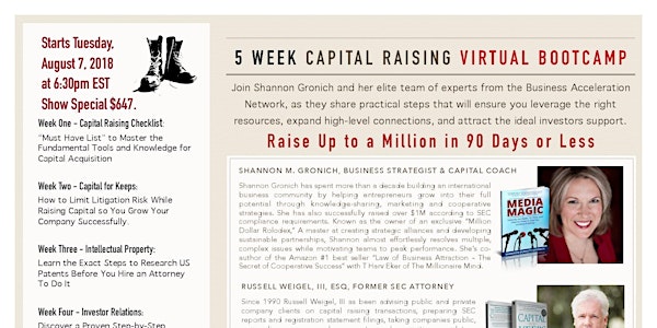 5 Week Capital Raising Virtual Bootcamp