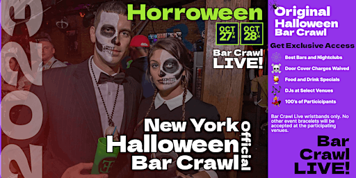 Primaire afbeelding van 2023 Official Halloween Bar Crawl New York City's Biggest Bar Event 2 Dates