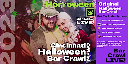 Hauptbild für 2023 Official Halloween Bar Crawl Cincinnati Biggest Bar Event