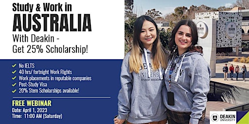 Study, Work, & Get a Scholarship in Australia: Free Webinar (April 1, 11am)