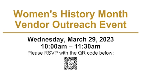 Women's History Month Vendor Outreach Event primary image