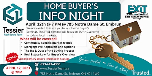 Home Buyer's Information Night ~ April 12th in Embrun, Ontario