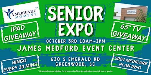 Greenwood  Senior Expo (Free Event) 65" TV Giveaway primary image