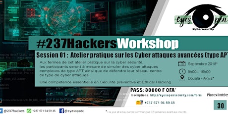 237HackersWorkshop Douala -Atelier sur les cyberattaques avancées (APT) primary image