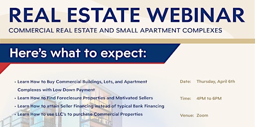 Real Estate Webinar: Buying Commercial Properties with a Low Down Payment