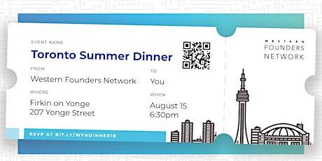 Western Founders Network Toronto Summer Dinner primary image