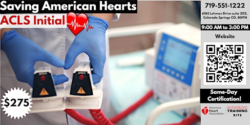 Immagine principale di AHA ACLS Initial Certification (Free BLS) 