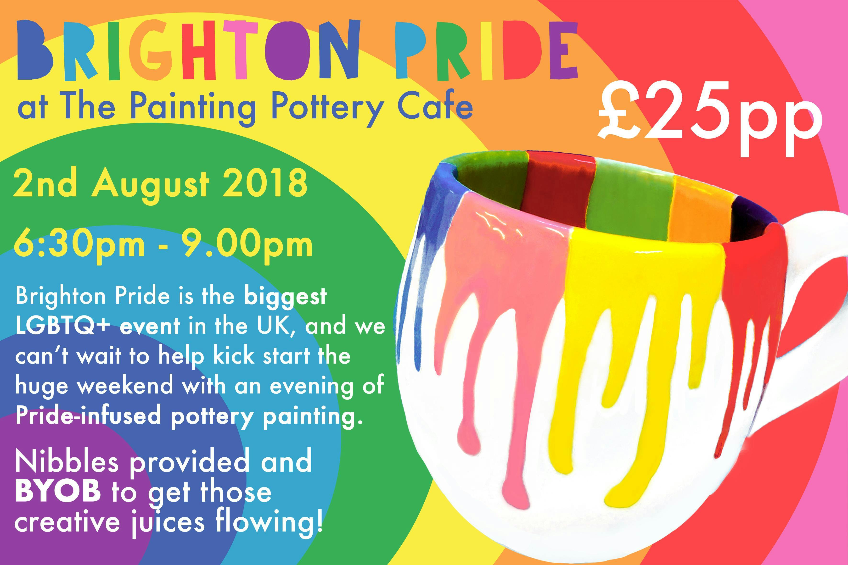 A Brighton Pride Pottery Painting Evening