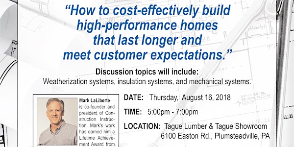 Mark LaLiberte Building Seminar at Tague Lumber of Doylestown