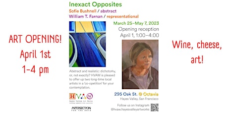 Art Opening!  "Inexact Opposites"  -  party with art, wine, music Free