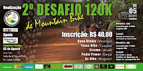 Imagem principal do evento 2º Desafio 120 K de Mountain Bike