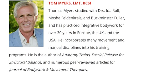 Hauptbild für Workshop with Thomas Myers: Myofascial Continuities in Assessment & Practice