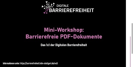 Mini-Workshop "Barrierefreie PDF-Dokumente"