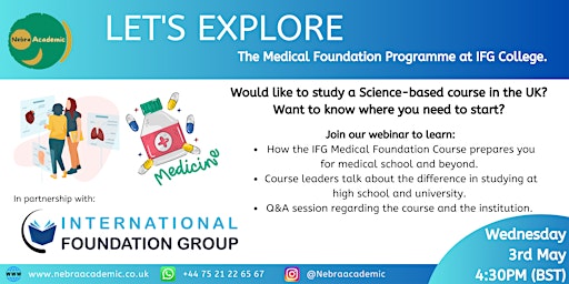 Let's Explore: The Medical Foundation Programme at IFG College