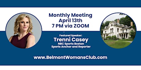 Belmont Woman's Club April Meeting featuring Trenni Casey