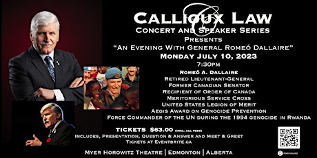 Callioux Law Speaker Series Presents An Evening with General Romeó Dallaire