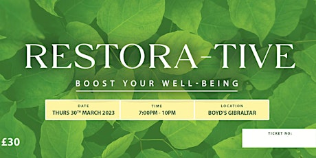 RESTORA-TIVE - BOOST YOUR WELL-BEING