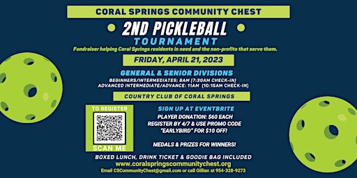 2nd Coral Springs Community Chest Pickleball Tournament