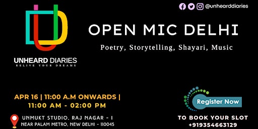 Poetry and Storytelling Open Mic - Unheard Diaries