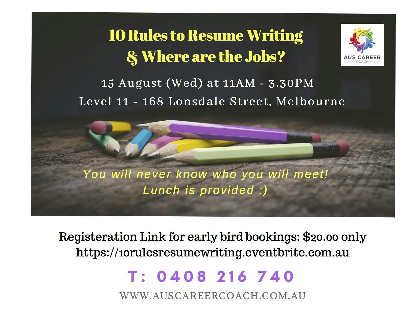 Resume Writing & Where are the Jobs? Includes Lunch & Networking