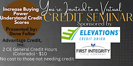 Virtual Credit Seminar - Elevations & First Integrity 04.19.2023