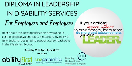 Diploma in Leadership for Disability Services - for Employers and Employees