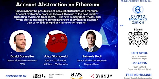 Meetup “Ethereum Account Abstraction” - AWS / Sygnum Bank / Matter Labs