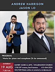 Andrew Harrison (saxophone) and Jason Lo (piano) in concert