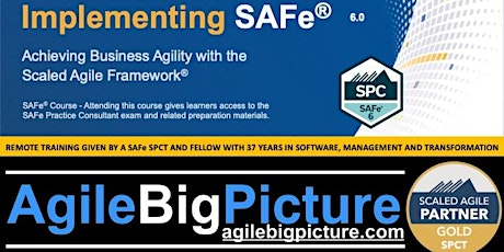 **GUARANTEED TO RUN**Implementing SAFe® 6 with SPC Cert - Apr 17-21  REMOTE primary image