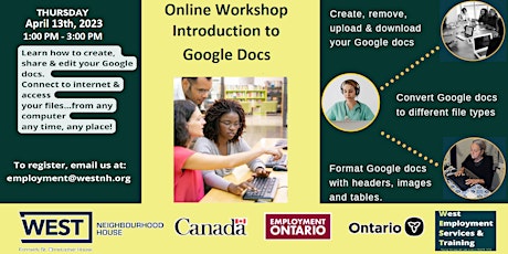 Introduction to Google Docs -online Workshop. Prepare for the digital world