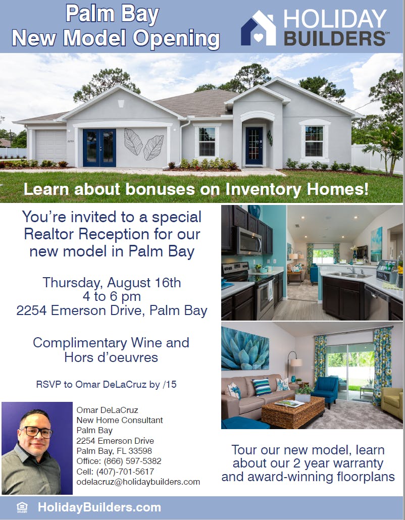 Holiday Builders Palm Bay New Model Opening 16 Aug 2018 Holiday Builders Palm Bay New Model Opening