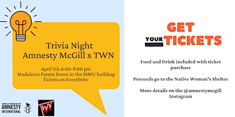 Fundraiser Trivia Night: McGill Students for Amnesty x TWN