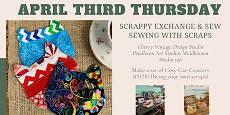 April Third Thursday Scrappy Exchange & Sew - Cosy Cat Coasters