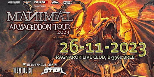 MANIMAL-ARMAGEDDON TOUR 2023@RAGNAROK LIVE CLUB,B-3960 BREE primary image