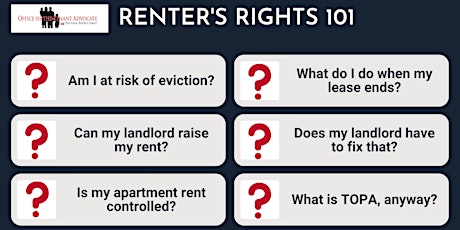 Renter's Rights 101 (Virtual) - April