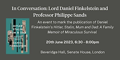 In Conversation: Lord Daniel Finkelstein and Professor Philippe Sands