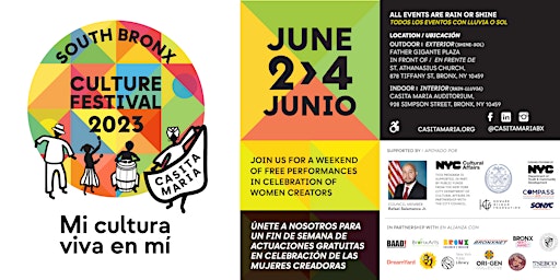 South Bronx Culture Festival 2023: Mi Cultura Viva en Mí primary image