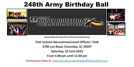 Fort Jackson Palmetto Chapter AUSA Army and Fort Jackson Birthday Ball 2023 primary image