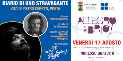 DIARIO DI UNO STRAVAGANTE - Vita di Pietro Ceretti #AllegroConBrio2018 @Verbania DIARIO DI UNO STRAVAGANTE - Vita di Pietro Ceretti #AllegroConBrio2018 @Verbania