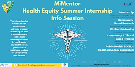 MiMentor's Health Equity Summer Internships (HESI) Info Session
