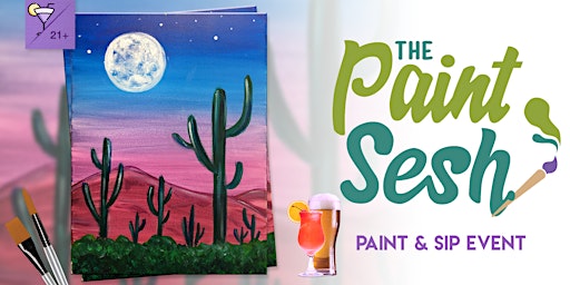 Paint & Sip Painting Event in Downtown Riverside, CA – “Desert at Dusk”